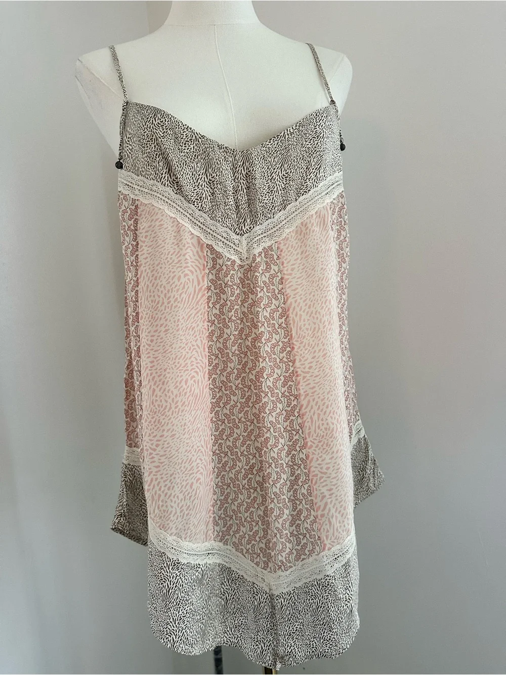 La Perla Women’s Lace-Trim Spaghetti Strap slip dress - Pink & Taupe